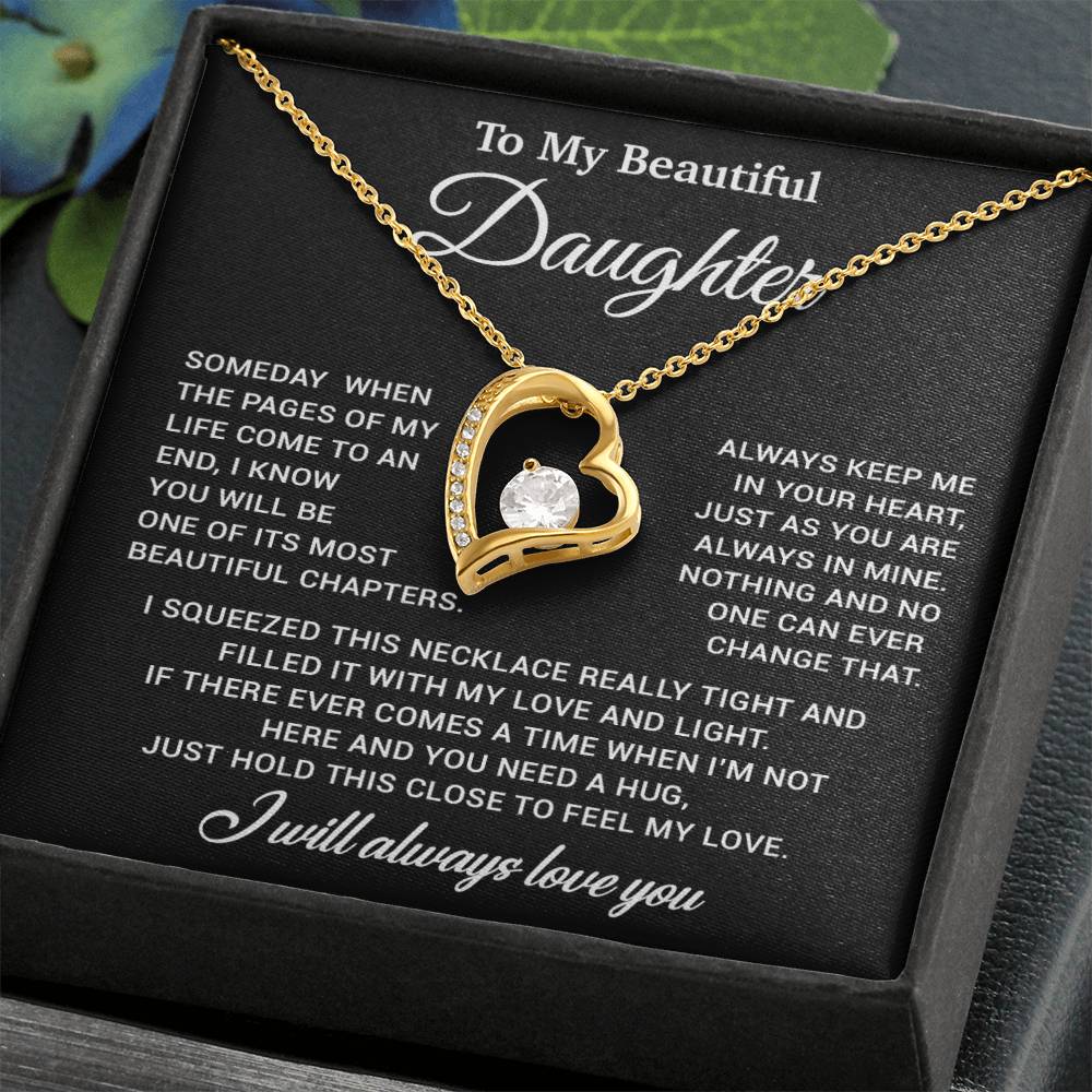 To My Daughter Necklace, Gift for Daughter from Dad, Father Daughter Necklace 7_11_Gold