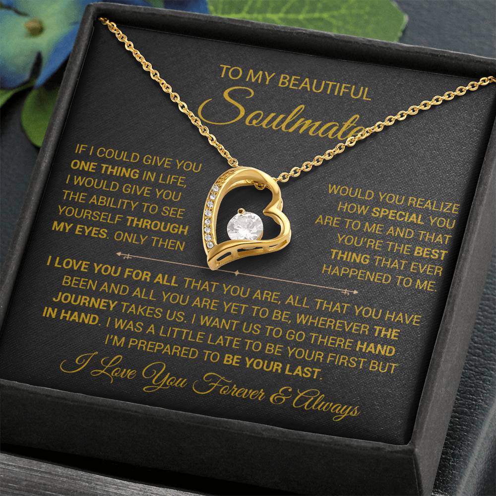 To My Soulmate Necklace, Gift For Wife Girlfriend From Husband, Christmas Gift 9_9_Gold