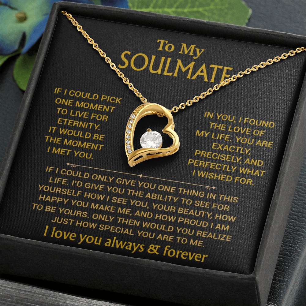 To My Soulmate Necklace, Soulmate Gift, Gift For Girlfriend, Christmas Gift 27_8_Gold