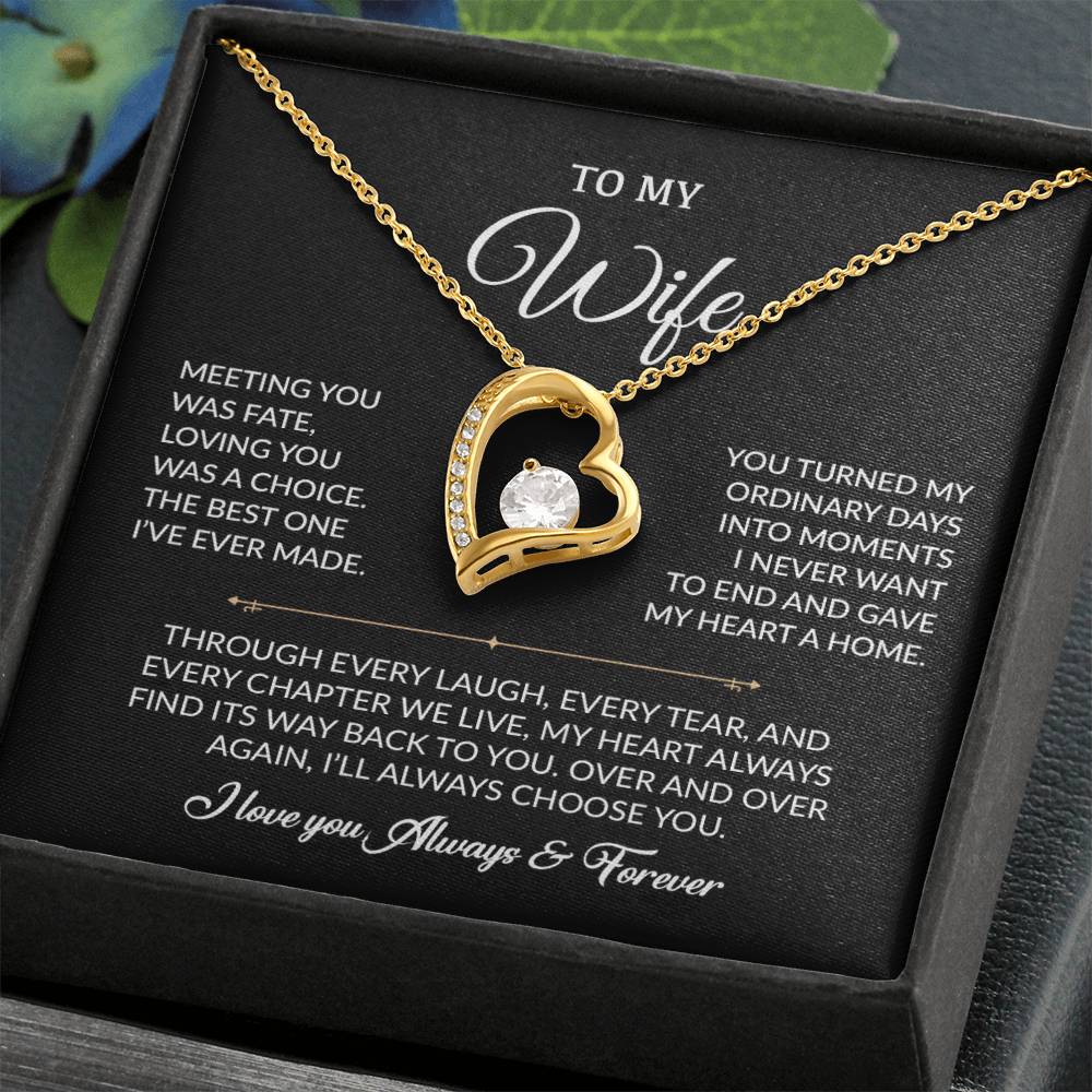 To My Wife Necklace, Gift For Wife, Anniversary Gift For Wife, Necklace For Wife 1_8_Black