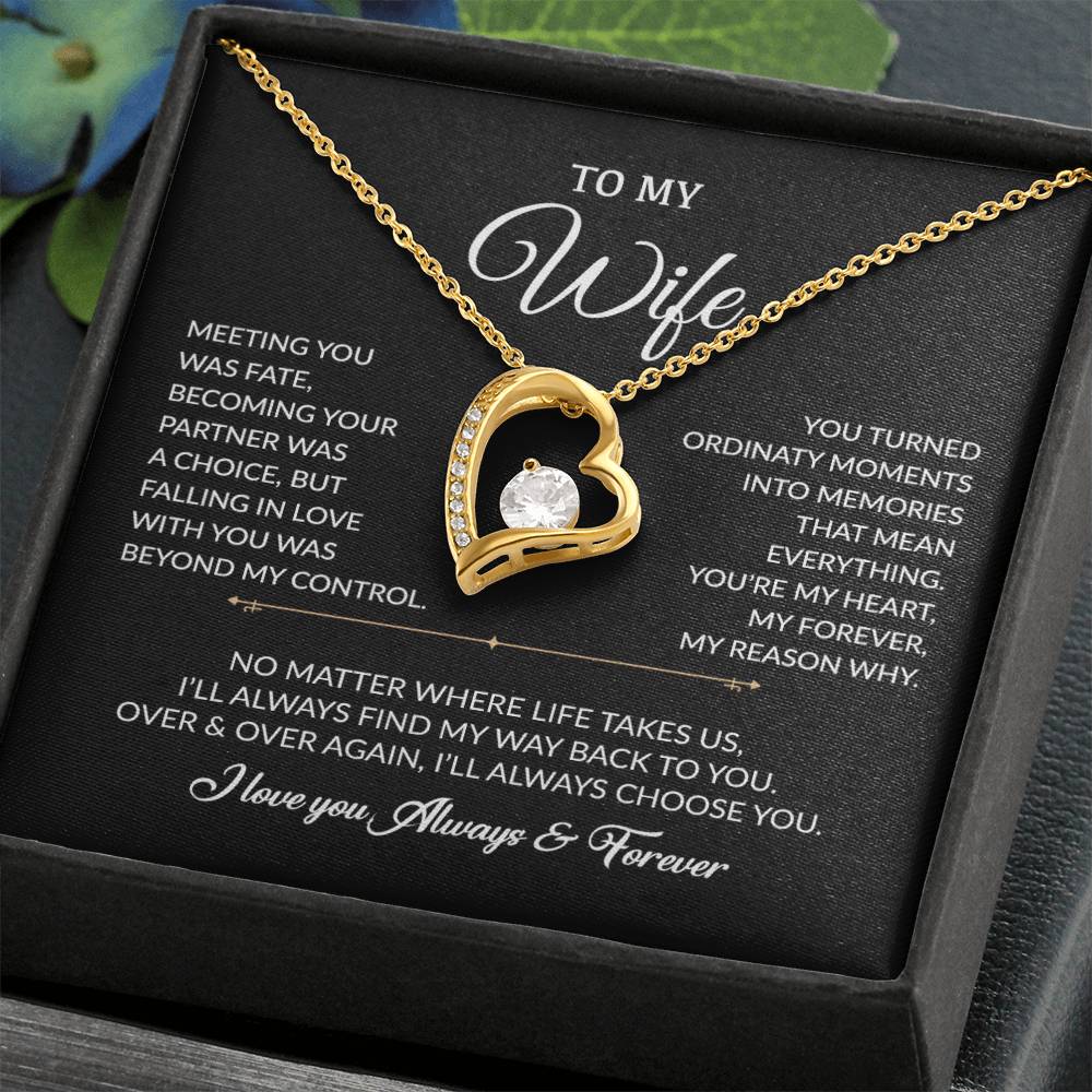 To My Wife Necklace, Gift For Wife, Anniversary Gift For Wife, Necklace For Wife 3_8_Black