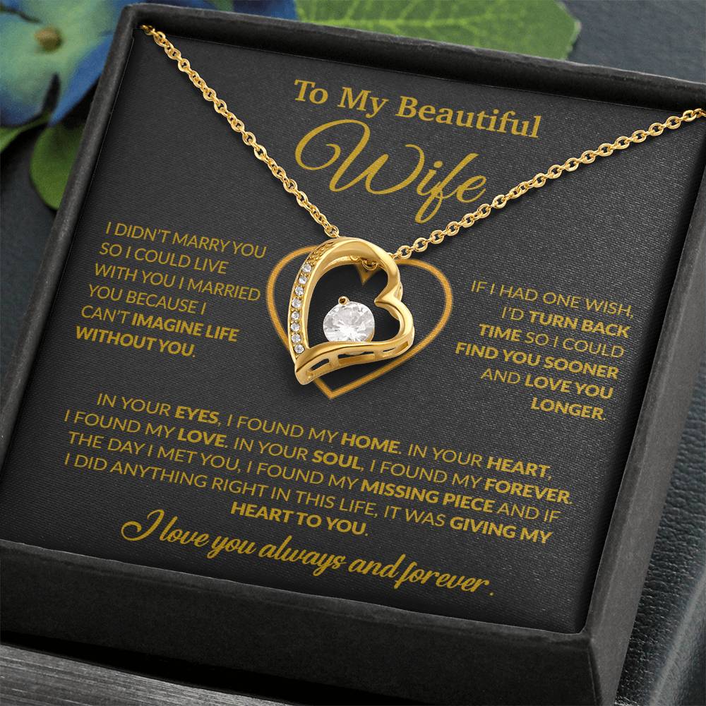 To My Wife Necklace, Wife Gift from Husband, Christmas Gift 8_12_Gold