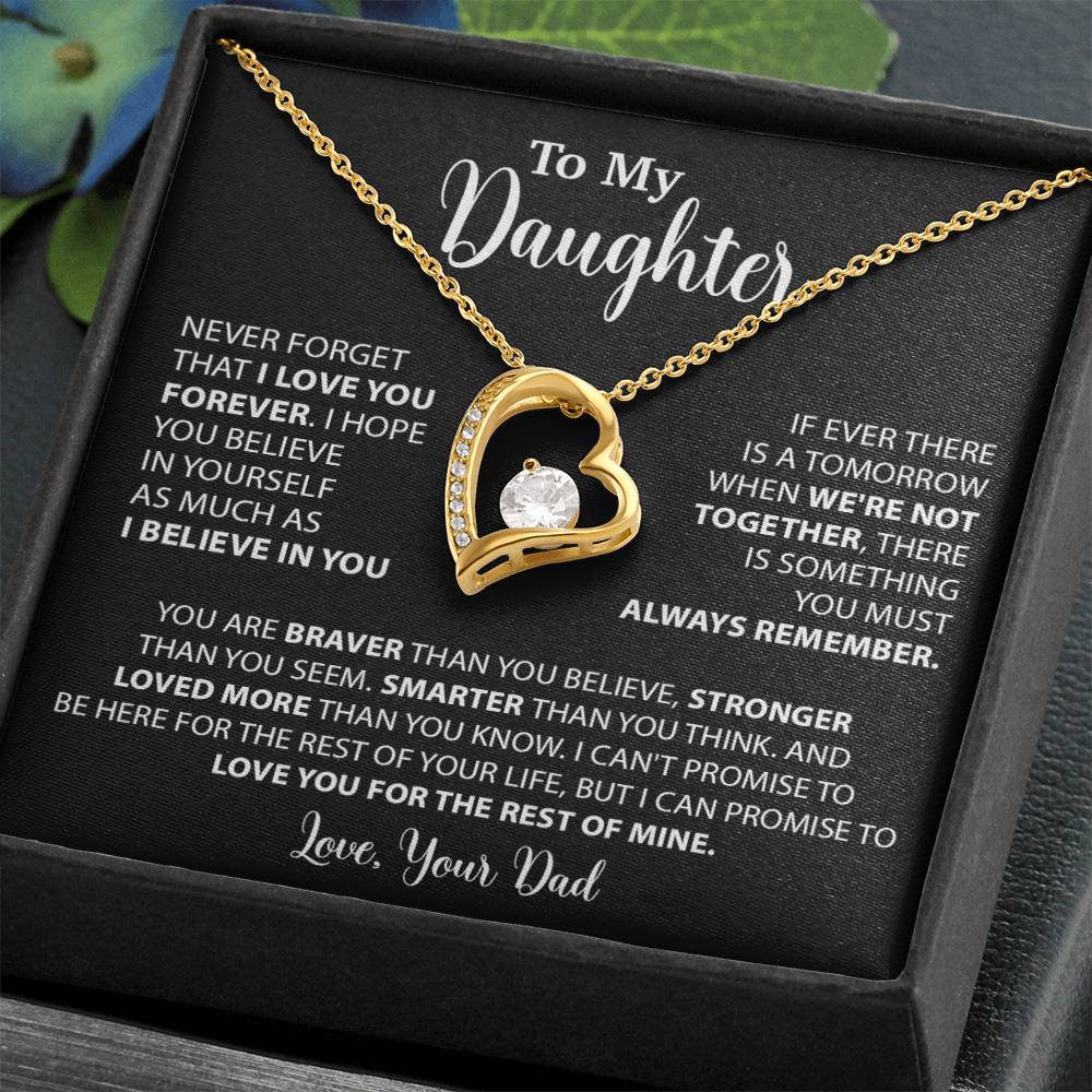 To My Daughter Necklace Gift for Daughter from Dad,Daughter Father Necklace 14_4_Black