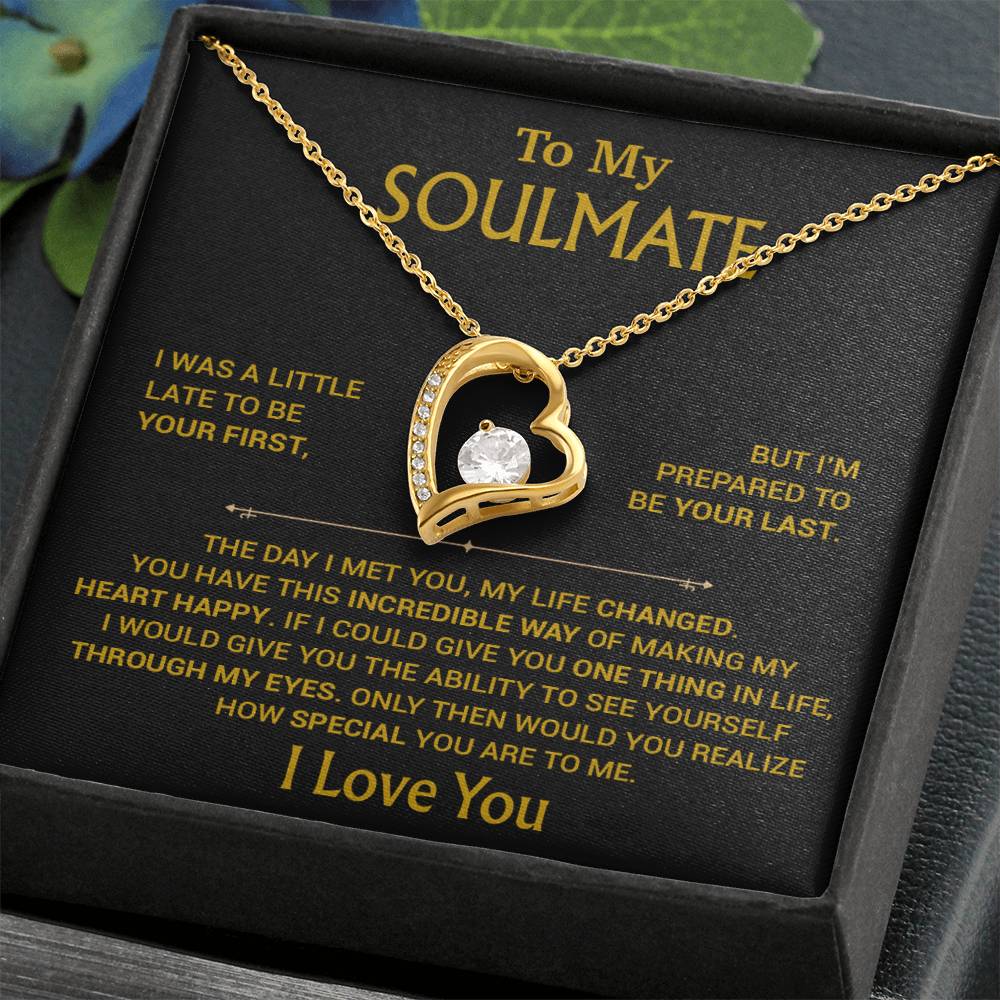 To My Soulmate Necklace, Soulmate Gift, Gift For Girlfriend, Christmas Gift 23_8_Gold