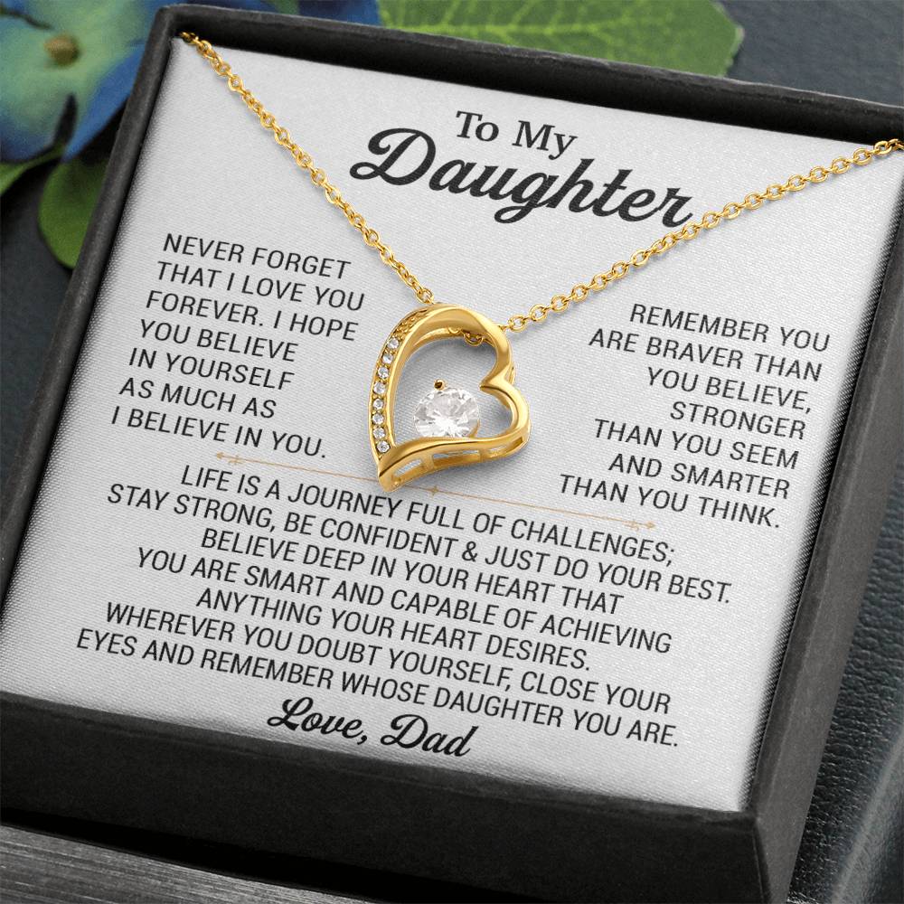 To My Daughter Necklace, Daughter Father Necklace, Daughter Gift From Dad 28_8_White