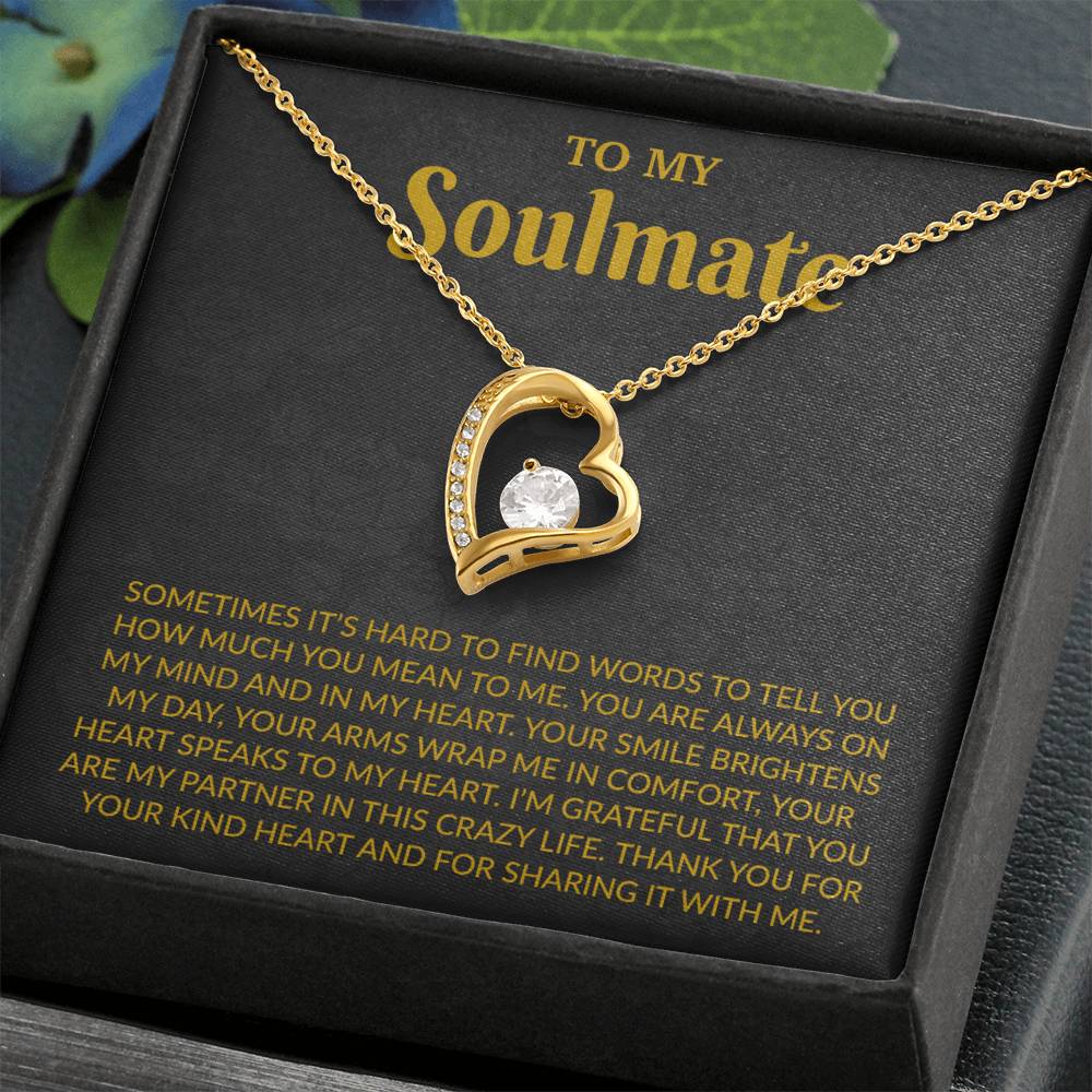 To My Soulmate Necklace, Anniversary Gift for Her, Gifts for Wife, Gifts for Girlfriend_Gold
