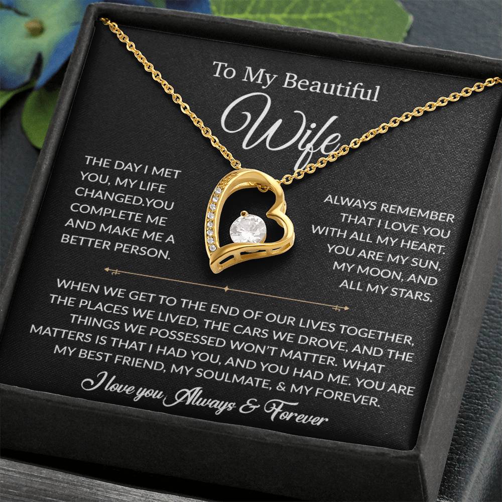 To My Wife Necklace, Gift For Wife, Anniversary Gift For Wife, Necklace For Wife 22_6_Black