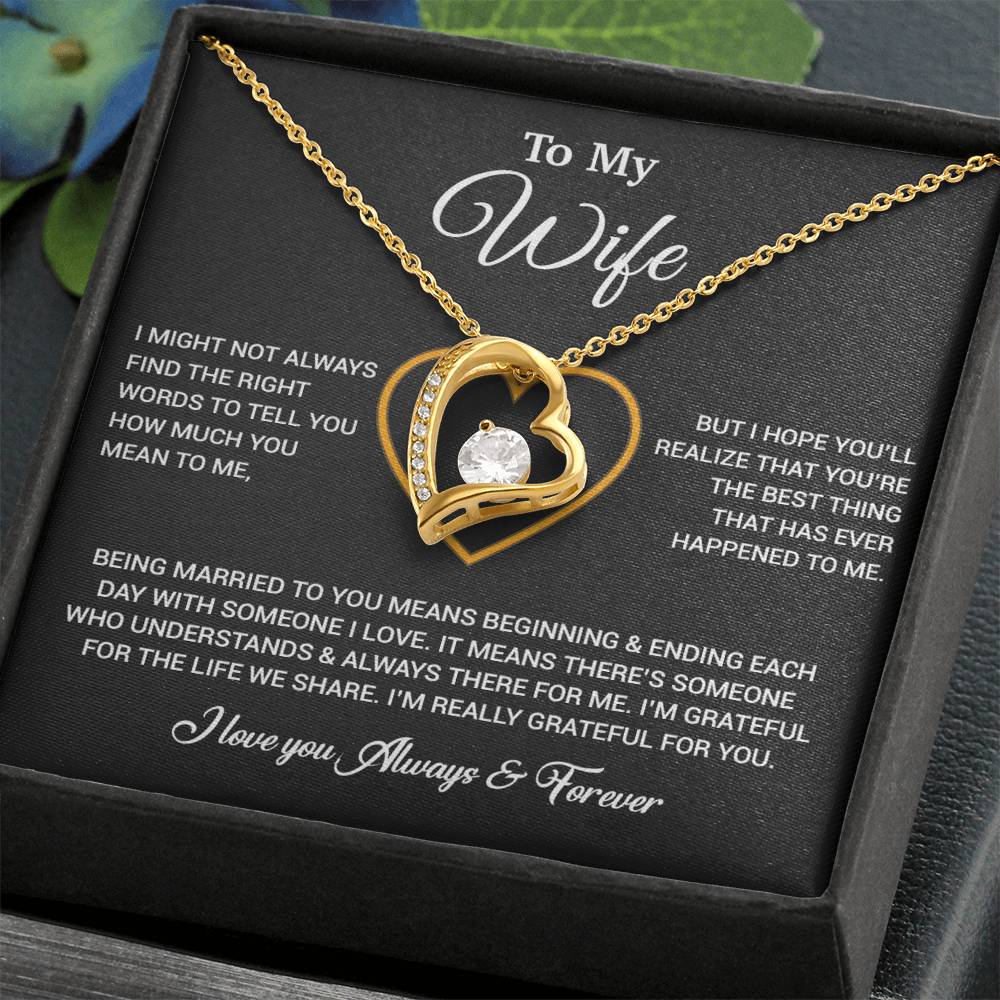To My Wife Necklace, Gift For Wife, Anniversary Gift For Wife, Necklace For Wife 20_6_Black
