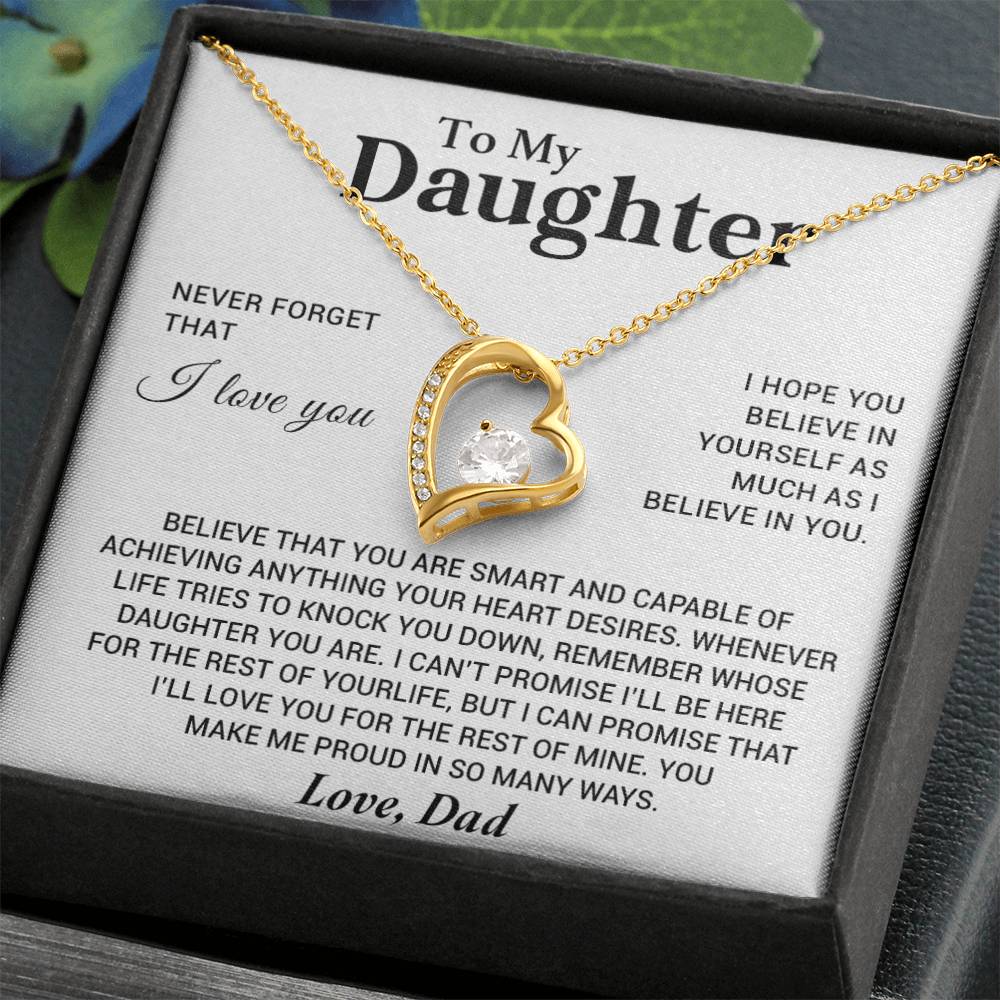 To My Daughter Necklace, Gift for Daughter from Dad, Birthday Christmas Graduation Gift
