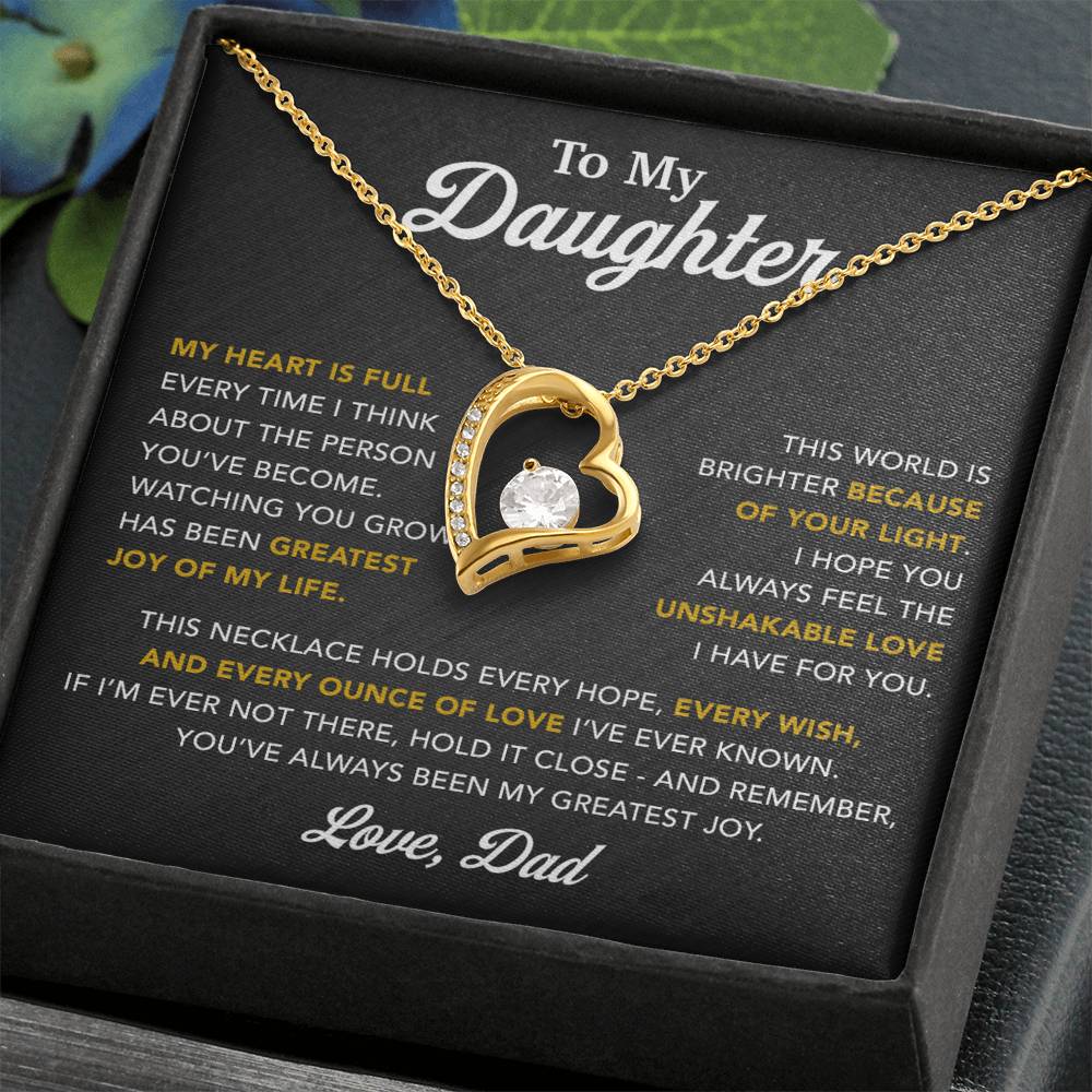 To My Daughter Necklace, Gift for Daughter from Dad, Father Daughter Necklace 16_6_Black