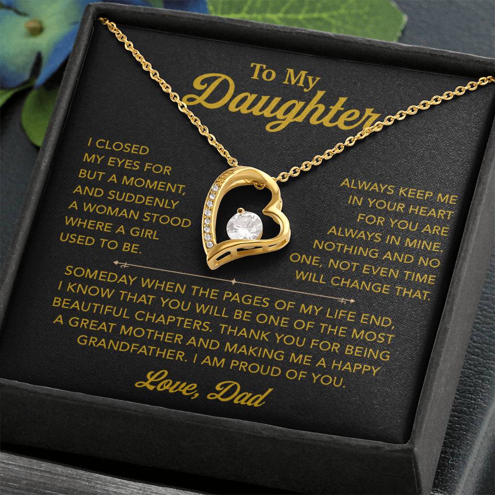 To My Daughter Necklace, Gift for Daughter from Dad, Father Daughter Necklace 26_12_Gold