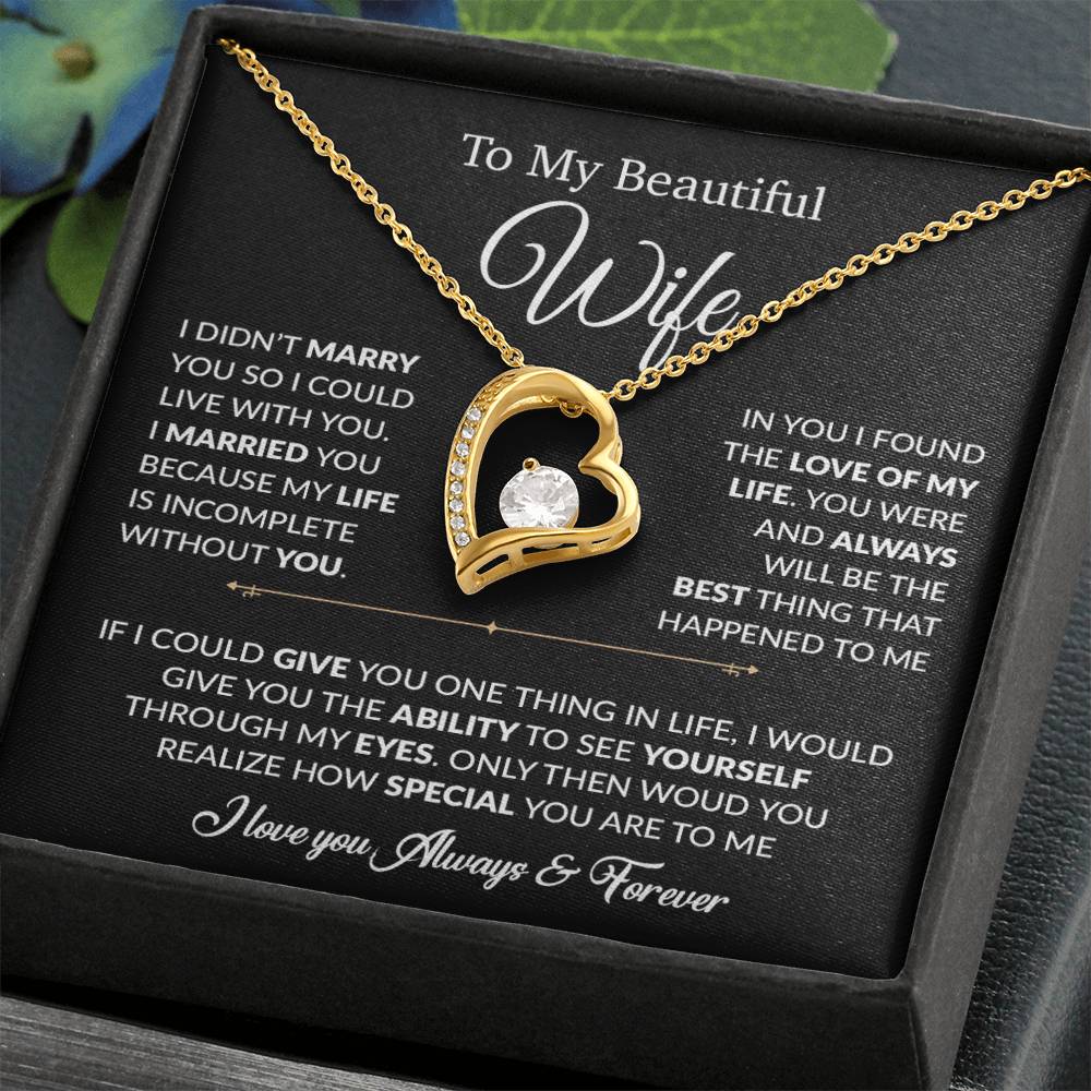 To My Wife Necklace, Gift For Wife, Anniversary Gift For Wife, Necklace For Wife 23_6_Black