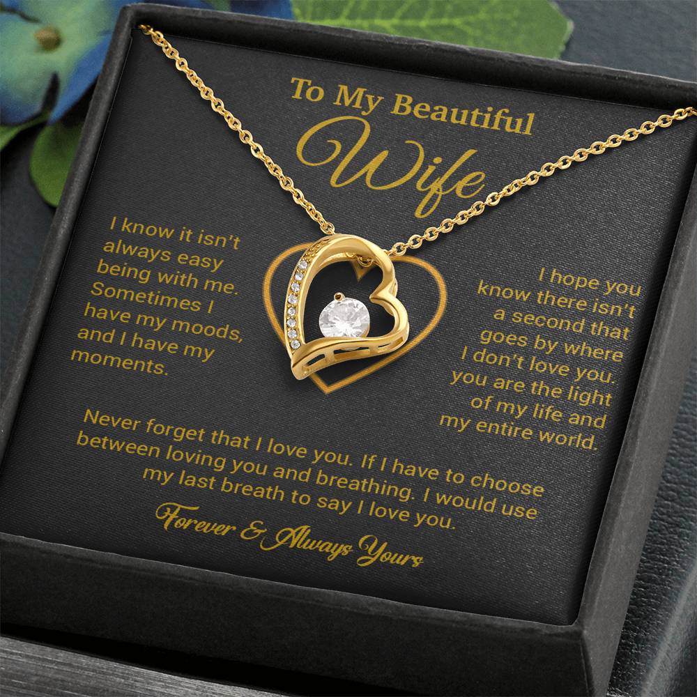 To My Wife Necklace, Gift For Wife, Anniversary Gift For Wife, Necklace For Wife 25_5_Gold
