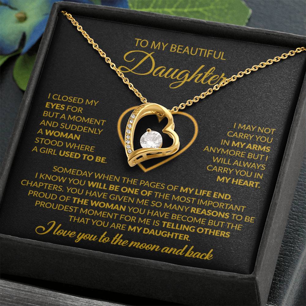 To My Daughter Necklace, Gift For Daughter From Dad, Daughter Father Necklace 9_12_Gold