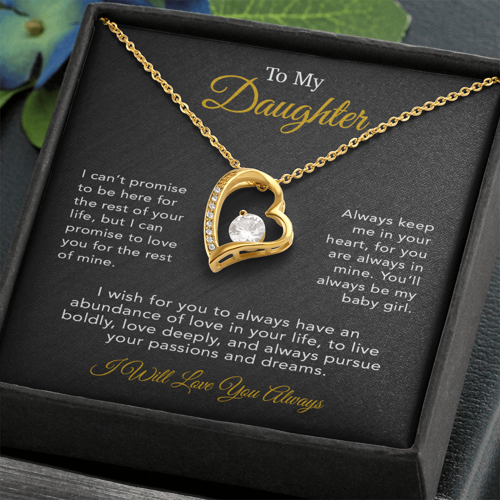 To My Daughter Necklace, Gift for Daughter from Dad, Father Daughter Necklace 19_6_Black