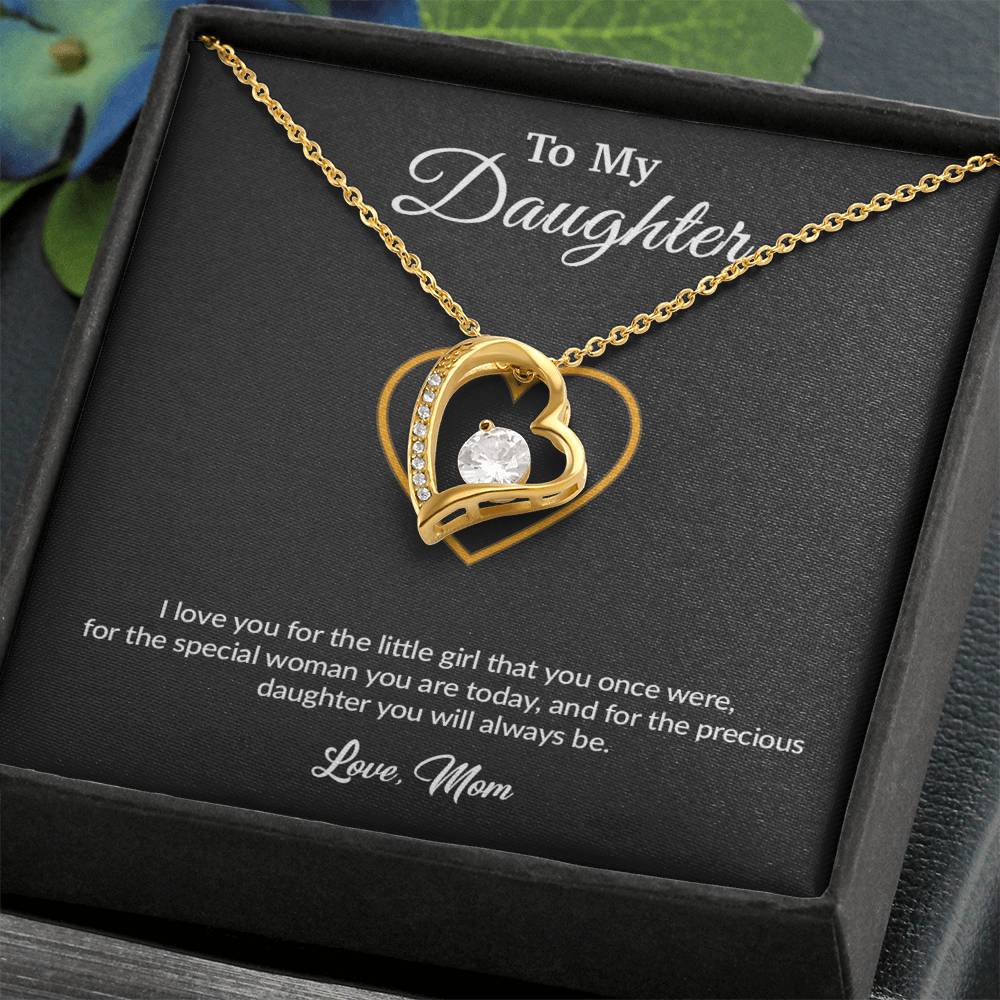 To My Daughter Necklace, Gift for Daughter from Mom, Mother Daughter Necklace 11_8_Black