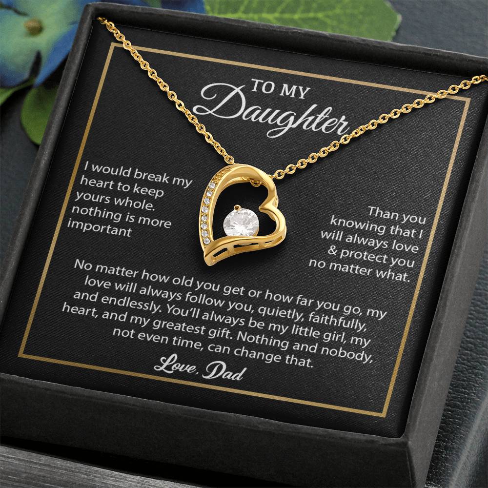 To My Daughter Necklace, Gift for Daughter from Dad, Father Daughter Necklace 4_6_Black