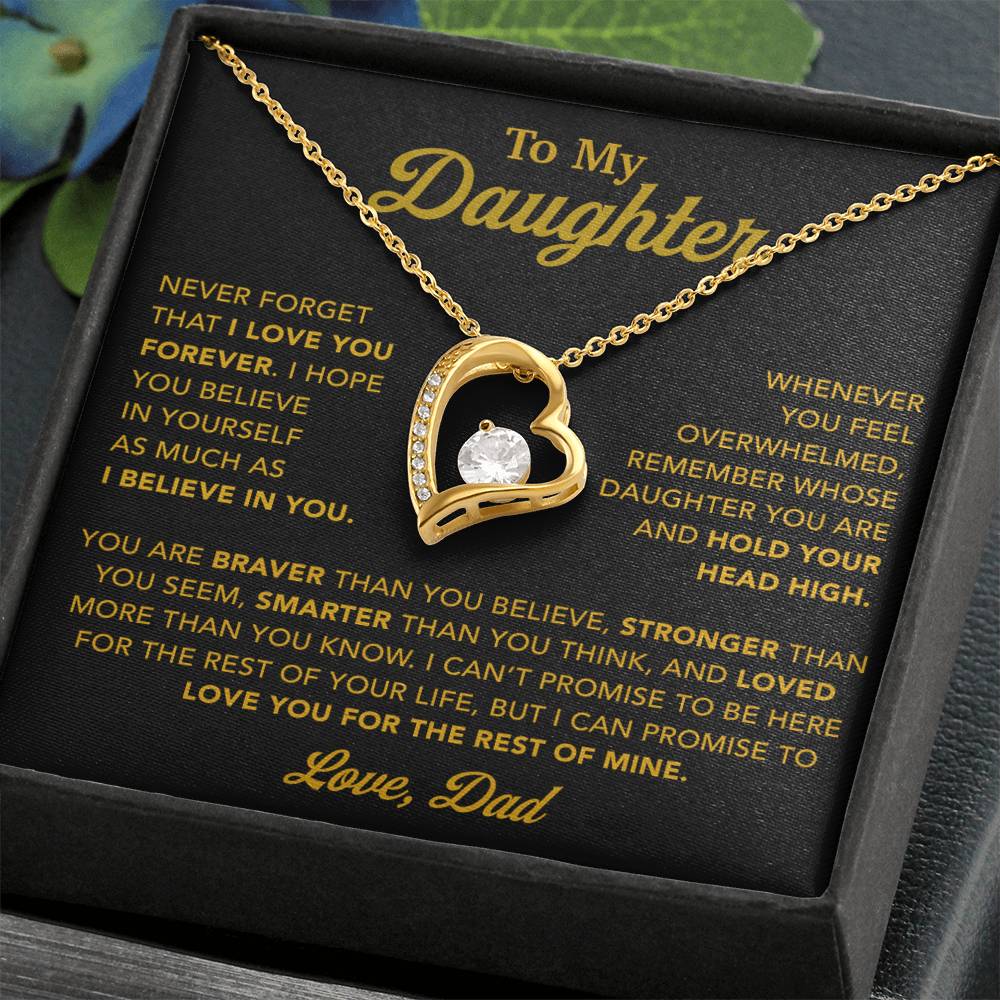 To My Daughter Necklace, Gift for Daughter from Dad, Father Daughter Necklace 26_10_Gold