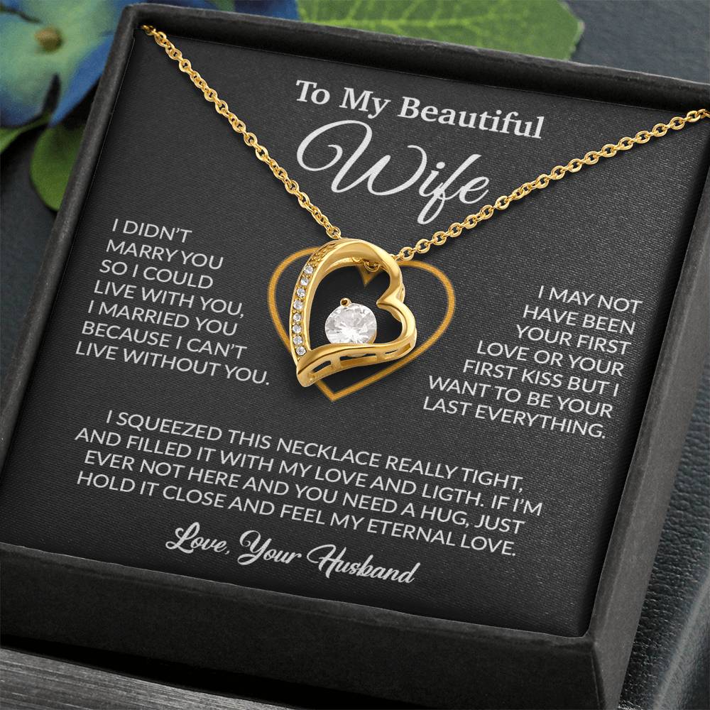 To My Wife Necklace, Gift For Wife, Anniversary Gift For Wife, Necklace For Wife 23_2_Black