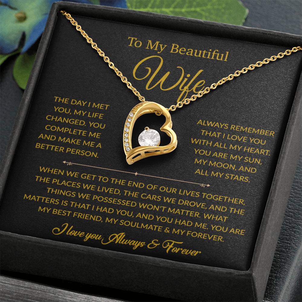 To My Wife Necklace, Gift For Wife, Anniversary Gift For Wife, Necklace For Wife 26_6_Gold