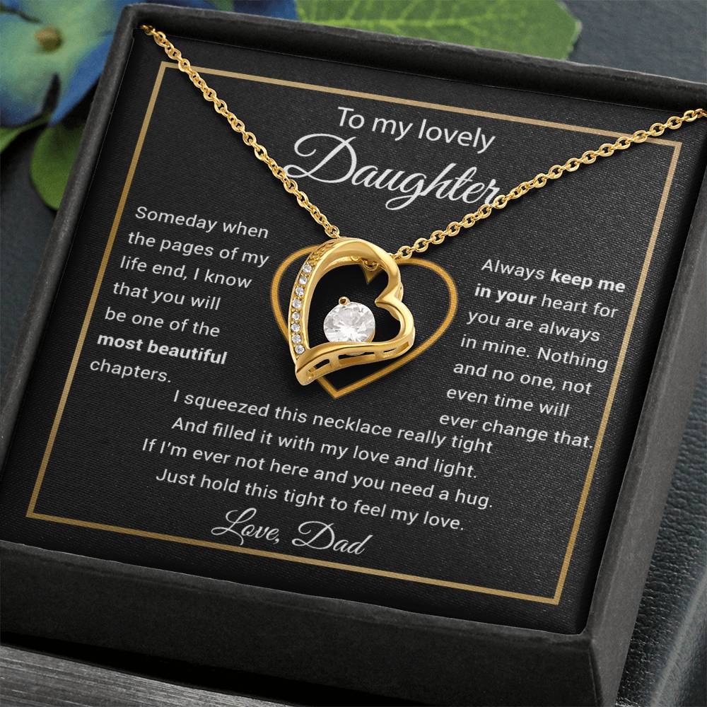 To My Daughter Necklace, Gift for Daughter from Dad, Daughter Father Necklace 27_11_Black