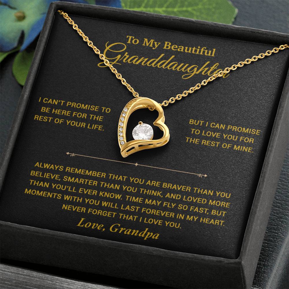 To My Granddaughter Necklace, Birthday Gift For Granddaughter, Birthday Gifts 21_7_Gold