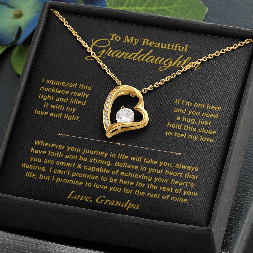 To My Granddaughter Necklace, Birthday Gift For Granddaughter, Birthday Gifts 11_6_Gold