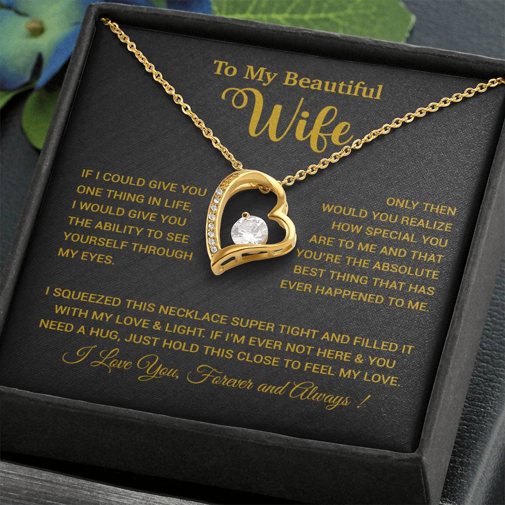 To My Wife Necklace, Wife Gift From Husband, Wife Husband Necklace, Christmas Gift 19_9_Gold