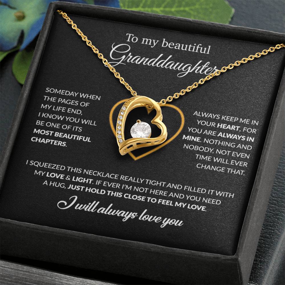 To My Granddaughter Necklace, Birthday Gift For Granddaughter From Grandpa 5_12_Black