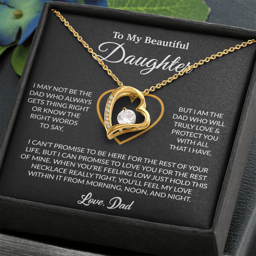 To My Daughter Necklace, Gift for Daughter from Dad, Father Daughter Necklace 13_6_Black