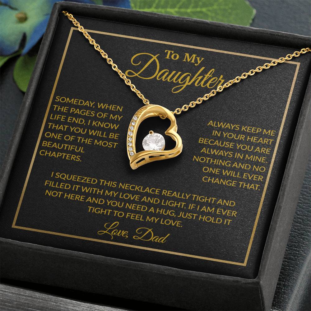 To My Daughter Necklace, Gift For Daughter From Dad, Daughter Father Necklace 4_12_Gold