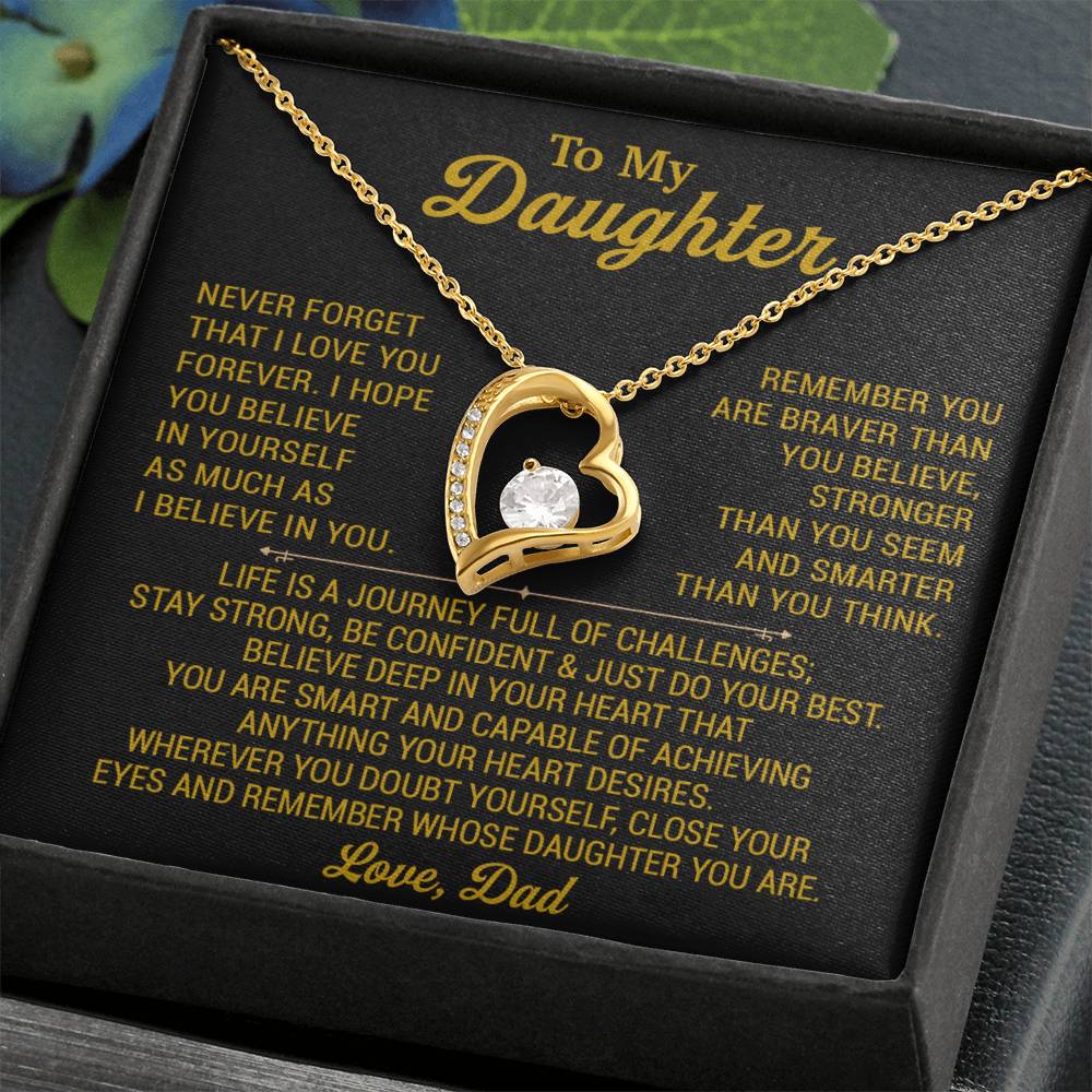 To My Daughter Necklace, Daughter Father Necklace, Daughter Gift From Dad 28_8_Gold