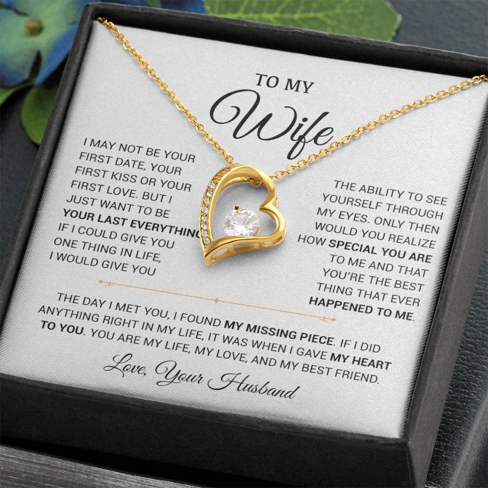To My Wife Necklace, Gift For Wife, Anniversary Gift For Wife, Christmas Gift 17_9_White