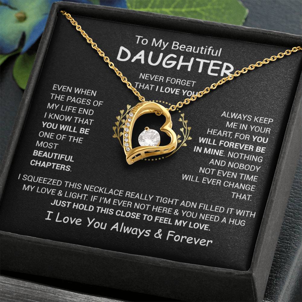 To My Daughter Necklace, Daughter Father Necklace, Daughter Gift From Dad, Mom 13_12_Black