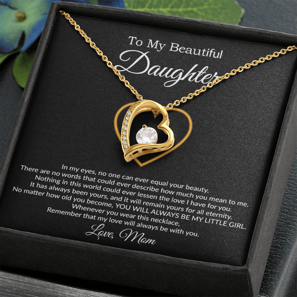 To My Daughter Necklace, Gift For Daughter From Mom, Daughter Mother Necklace 21_7_Black