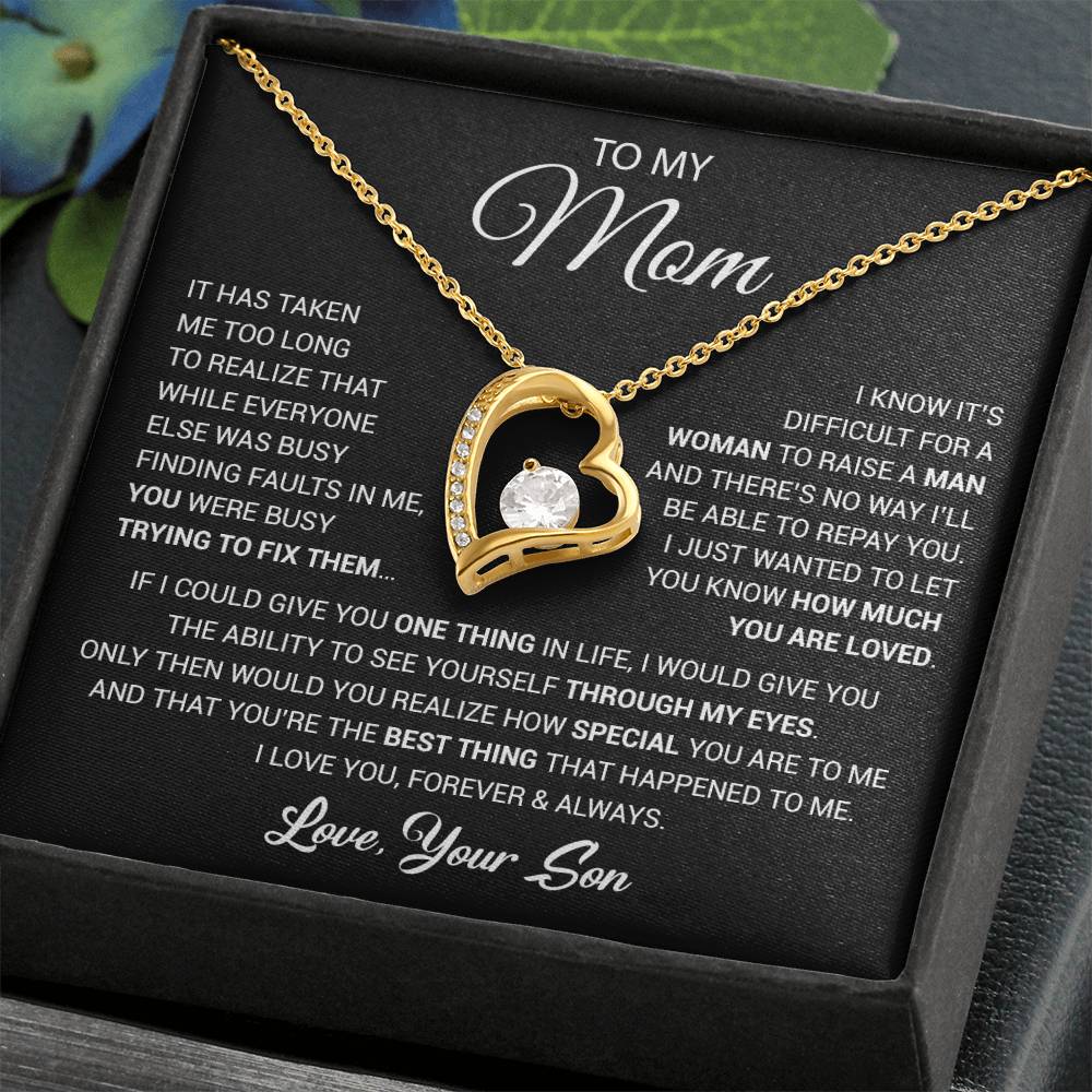 To My Mom Necklace, Mama, Gift From Son For Birthday, Mother 's Day Gift 26_2_Black