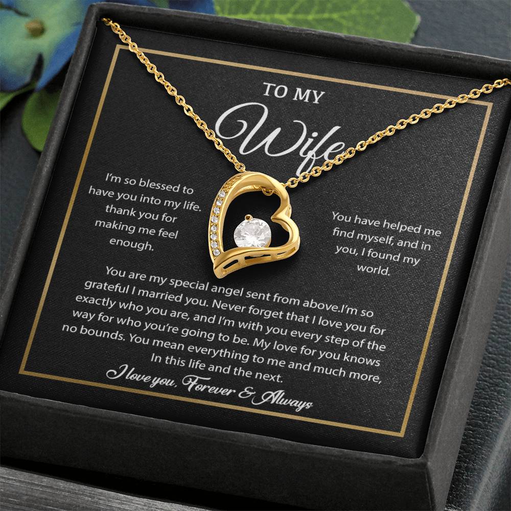 To My Wife Necklace, Gift For Wife, Anniversary Gift For Wife, Necklace For Wife 21_7_Black