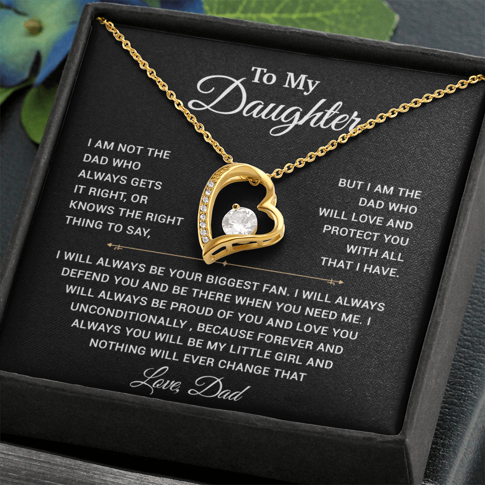 To My Daughter Necklace, Gift for Daughter from Dad, Father Daughter Necklace 23_11_Black