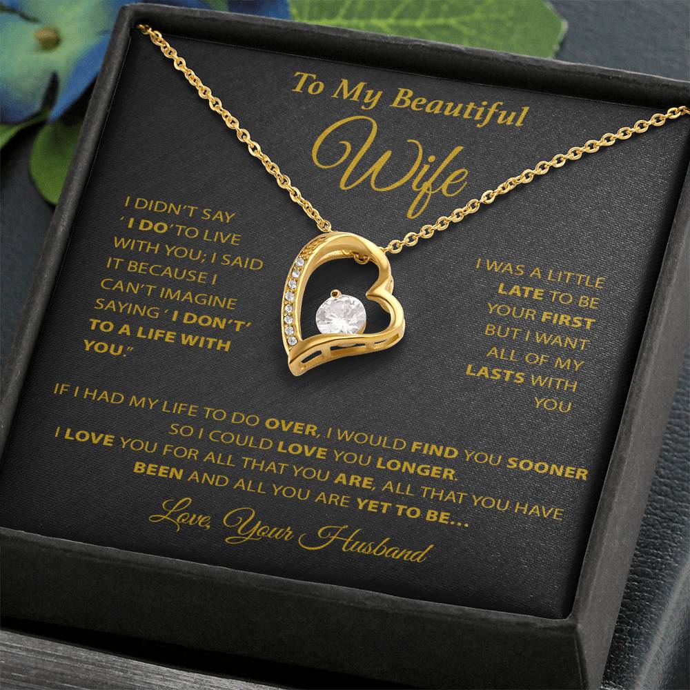 To My Wife Necklace, Wife Gift from Husband, Wife Birthday Gift, Birthday Gift 20_2_Gold