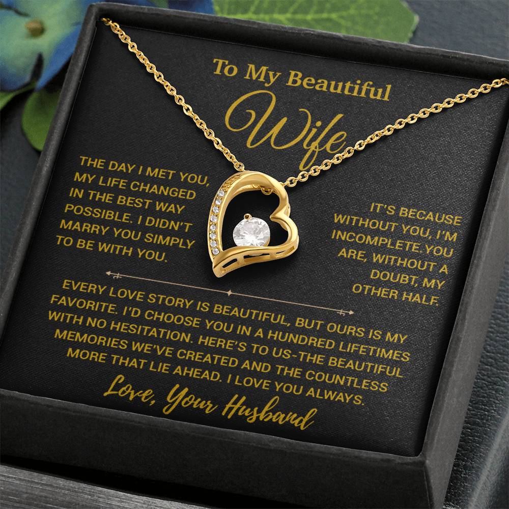 To My Wife Necklace, Vanlentines Gifts For Women, Anniversary Gift For Wife 29_12_Gold