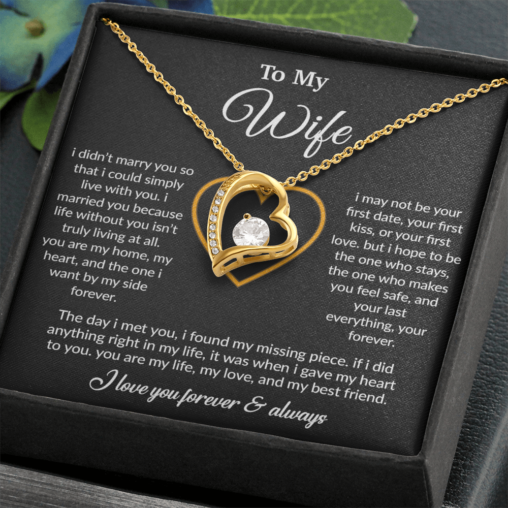 To My Wife Necklace, Gift For Wife, Anniversary Gift For Wife, Necklace For Wife 13_3_Black