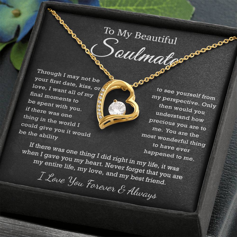 To My Beautiful Soulmate, Soulmate Necklace Gift , Gift for Wife, Birthday Gift