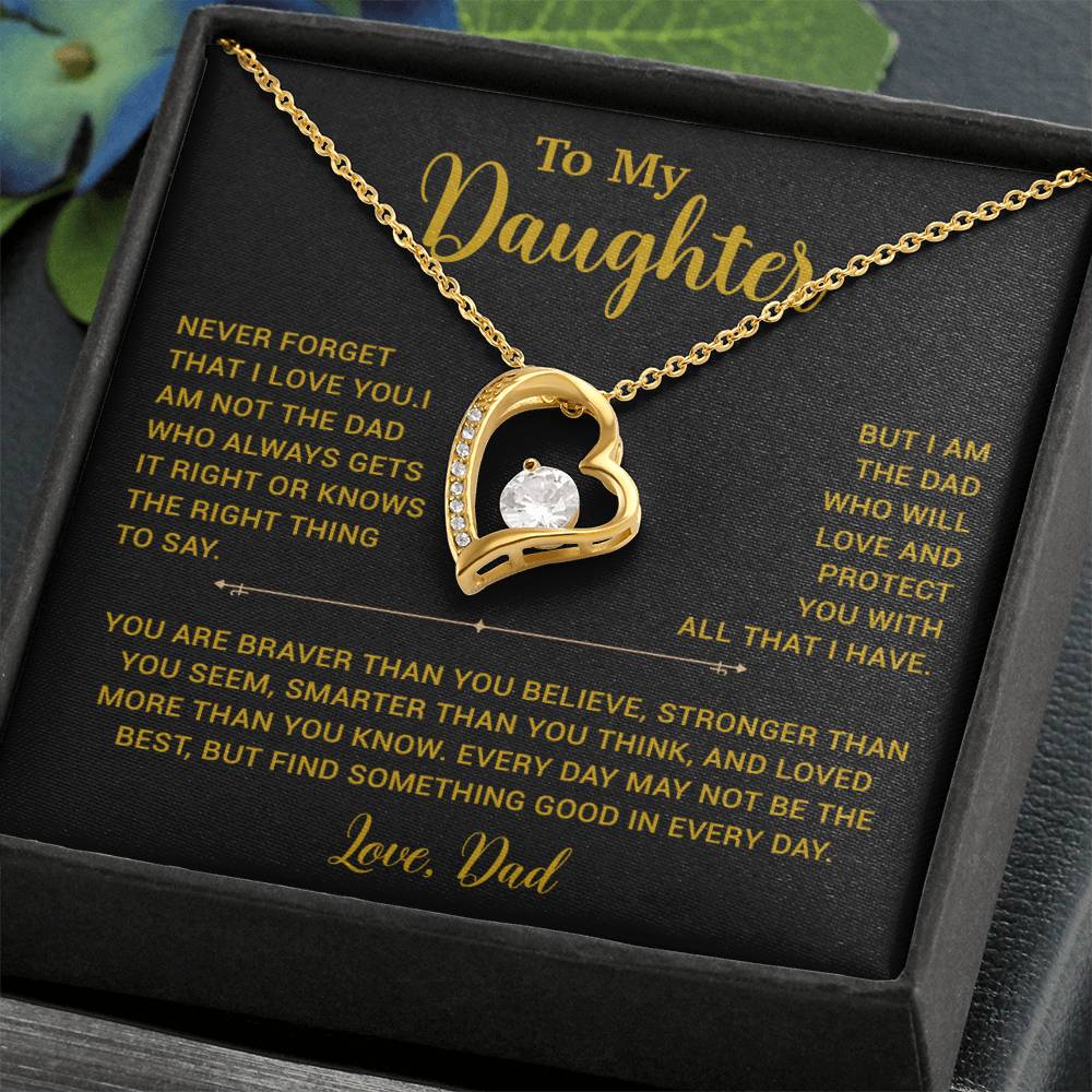 To My Daughter Necklace, Gift for Daughter from Dad, Father Daughter Necklace 2_6_Gold