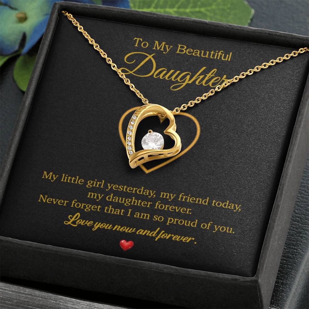 To My Daughter Necklace, Gift For Daughter From Dad, Daughter Father Necklace 10_7_Gold