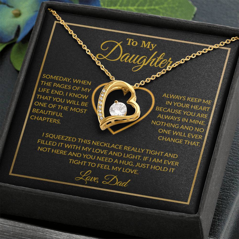 To My Daughter Necklace, Gift For Daughter From Dad, Daughter Father Necklace 7_12_Gold