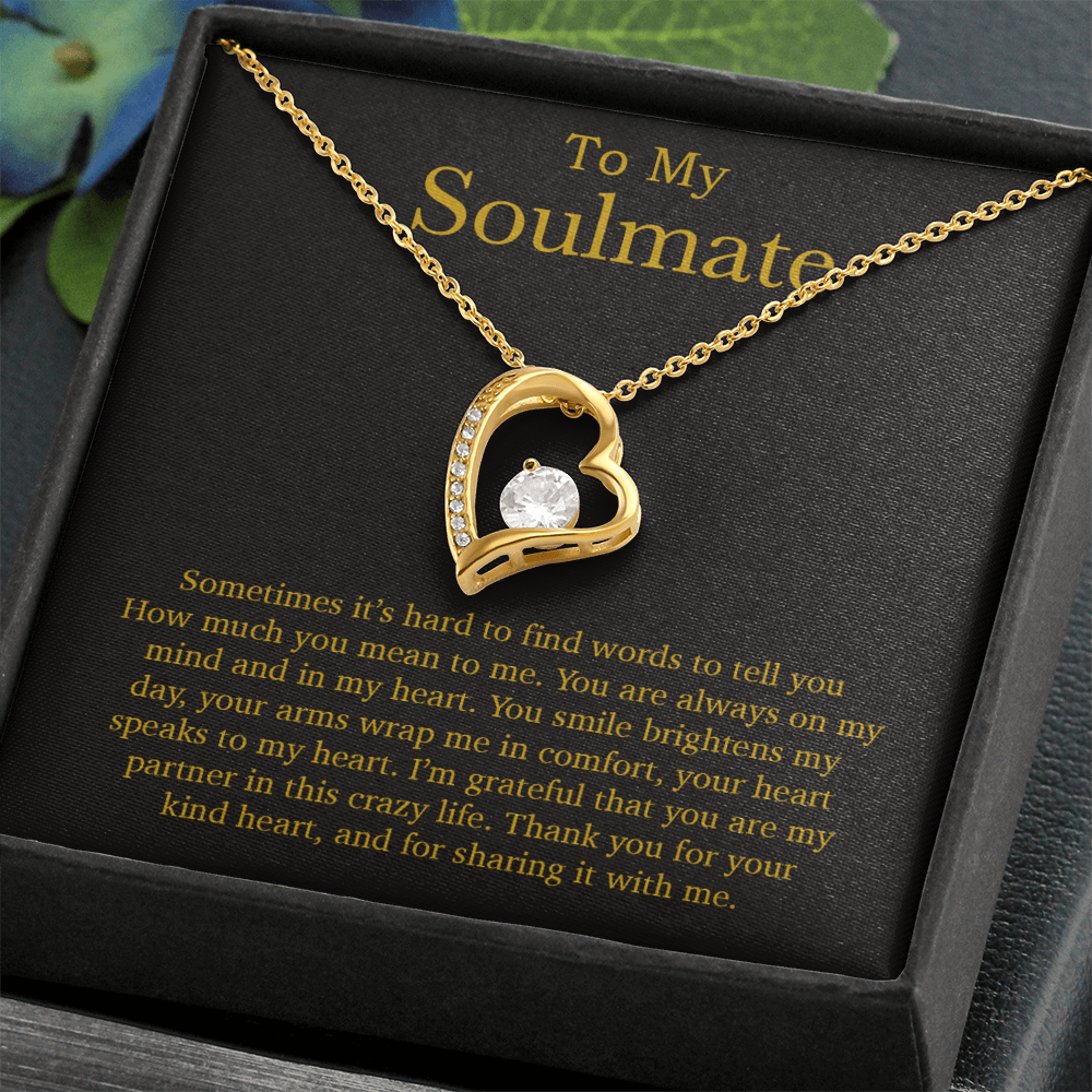 To My Soulmate Necklace, Valentines Day Gift, Soulmate Gifts, Birthday Gifts_Gold