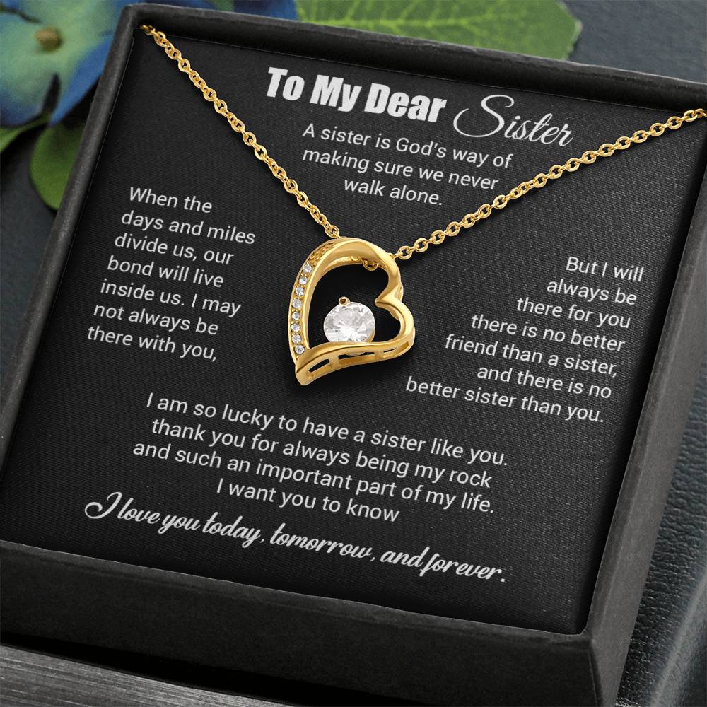 To My Sister Necklace, Brother to Sister, Birthday gift For Sister from Brother 3_4_Black