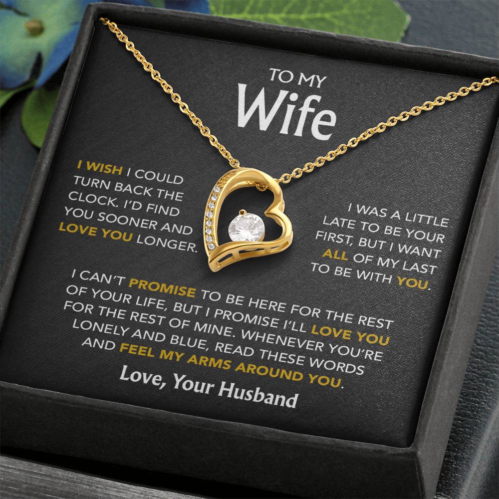 To My Wife Necklace, Gift For Wife, Anniversary Gift For Wife, Necklace For Wife 20_5_Black