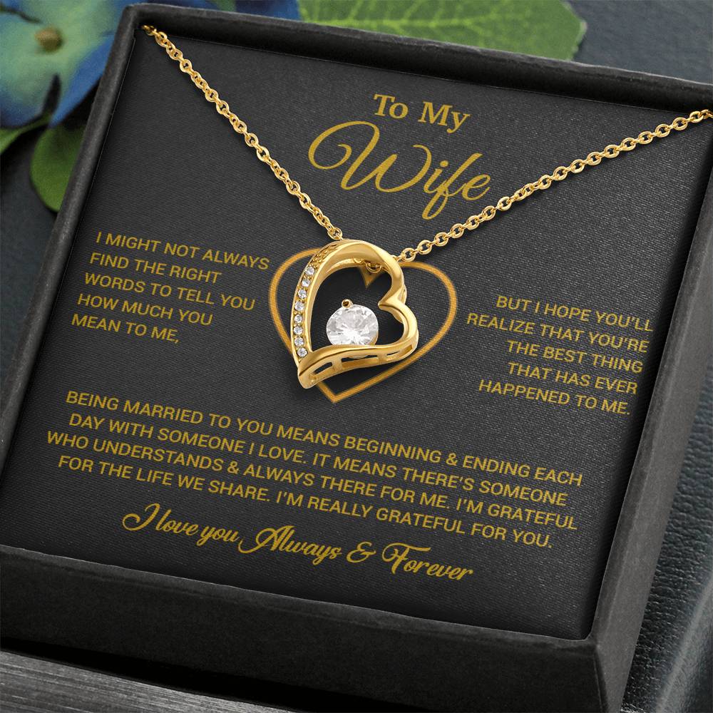 To My Wife Necklace, Gift For Wife, Anniversary Gift For Wife, Necklace For Wife 20_6_Gold