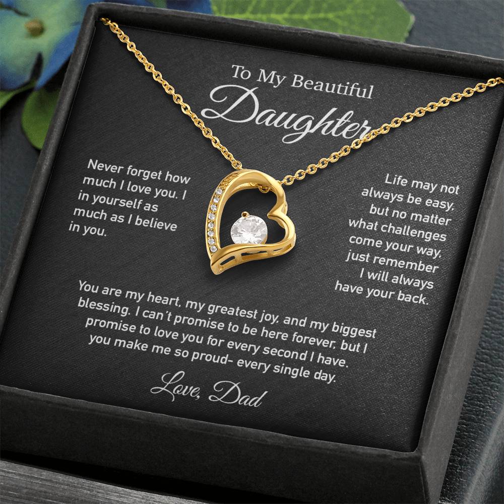To My Daughter Necklace, Daughter Father Necklace, Daughter Gift From Dad 3_6_Black